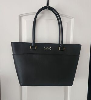 NWOT Kate Spade Black 100% LEATHER Grove Street Large Margareta Tote Bag